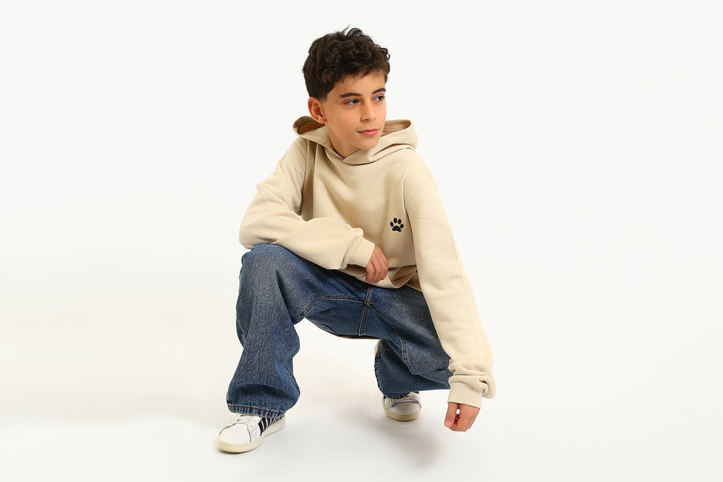 Beige Hoodies